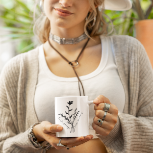 Determination in Every Brew | "Keep Going" | Artisan Flower Coffee Mug