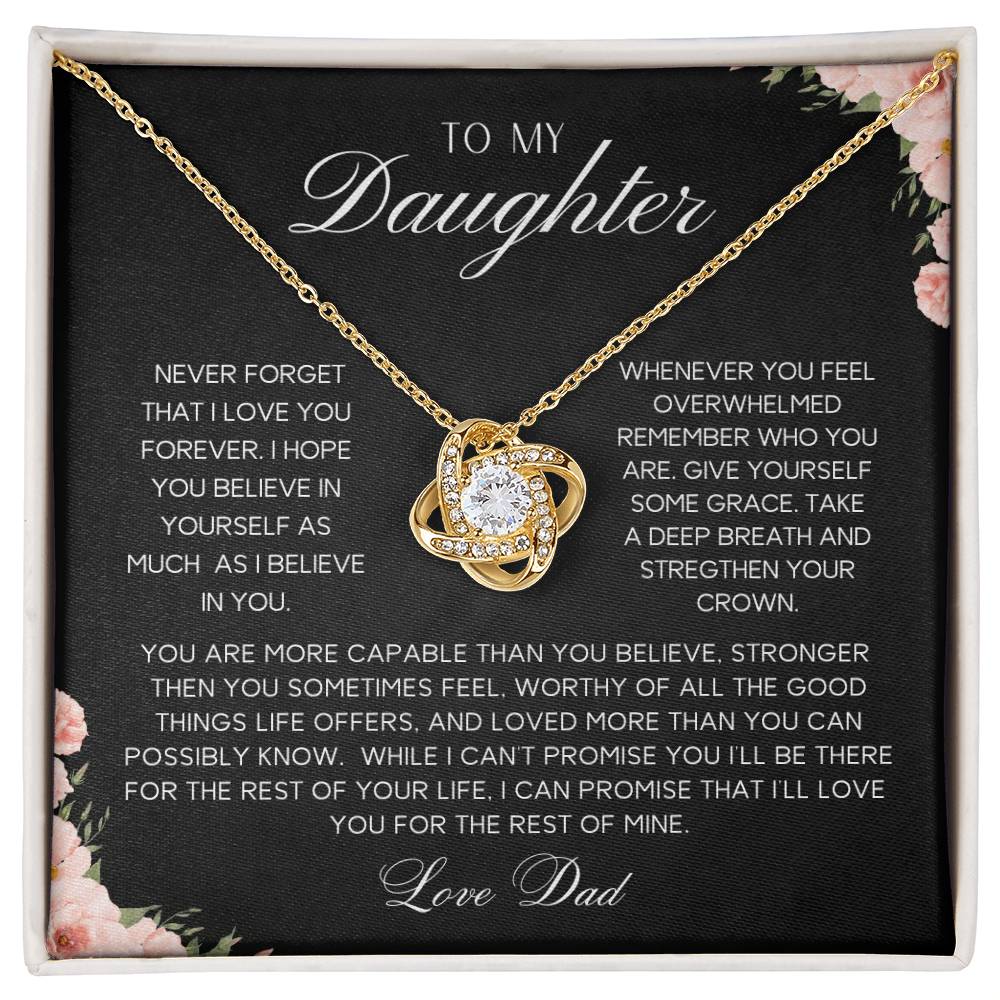 To My Daughter | Never Forget | Love Knot Necklace