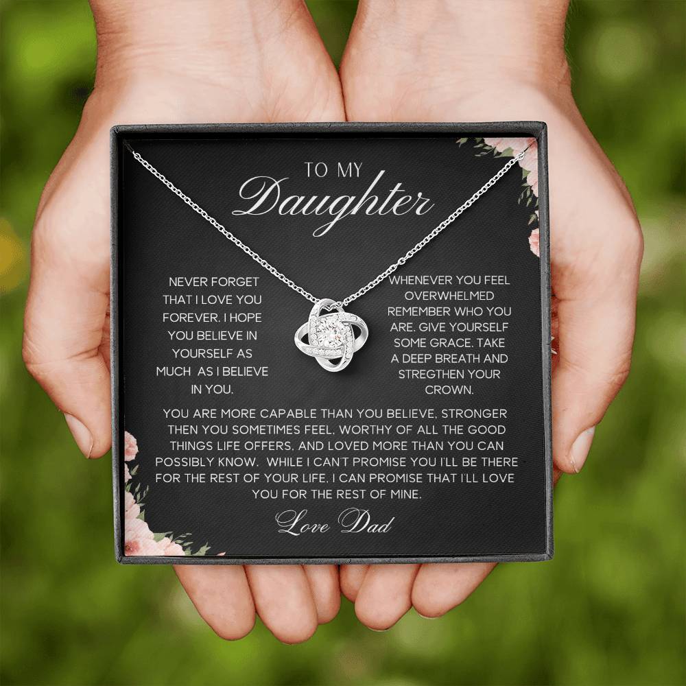To My Daughter | Never Forget | Love Knot Necklace