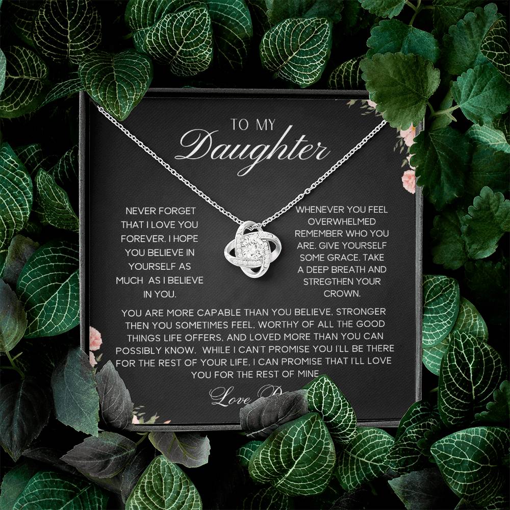 To My Daughter | Never Forget | Love Knot Necklace