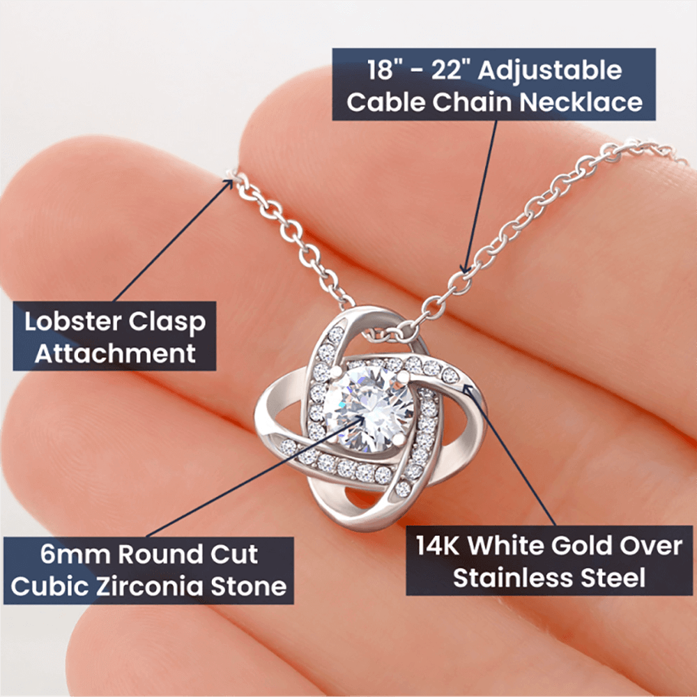 To My Beloved Granddaughter | Never Stop Believing | Love Knot Necklace
