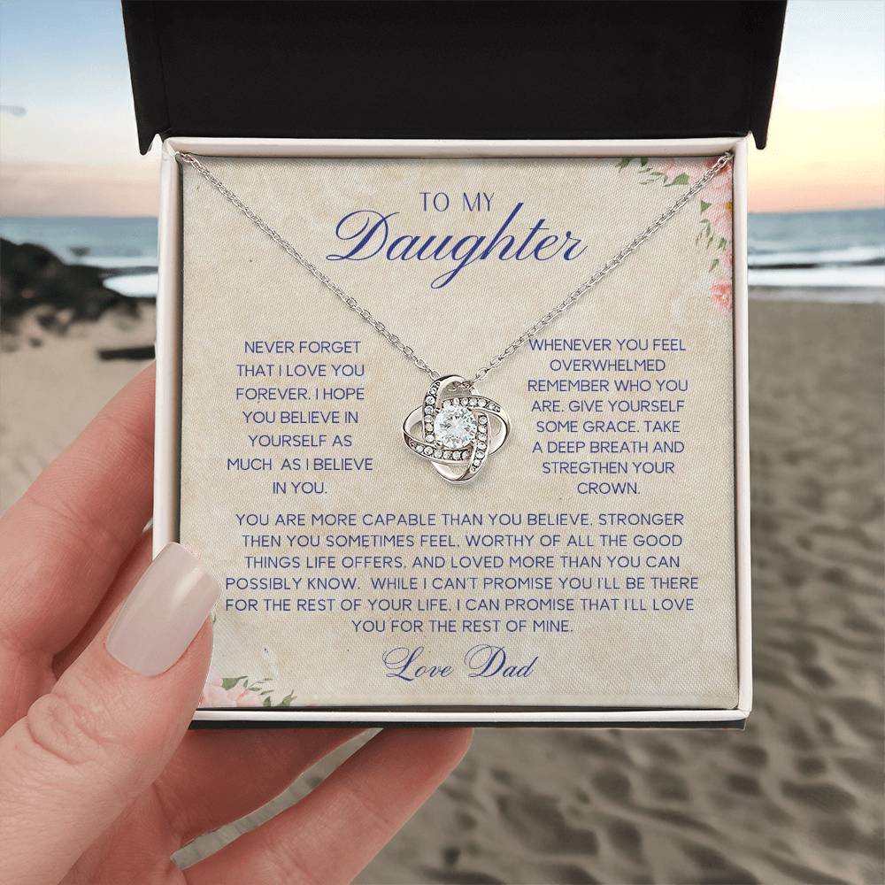 To My Daughter | Never Forget | Love Knot Necklace