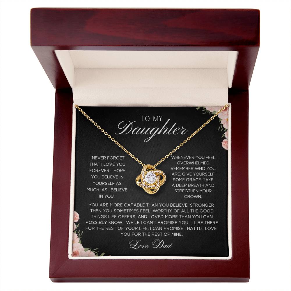 To My Daughter | Never Forget | Love Knot Necklace