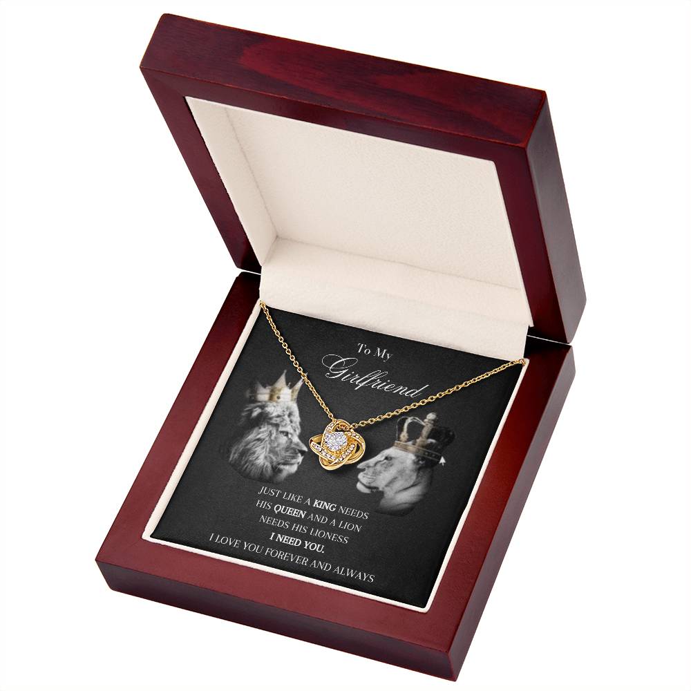 To My Girlfriend I Need You, My Queen | Love Knot Necklace