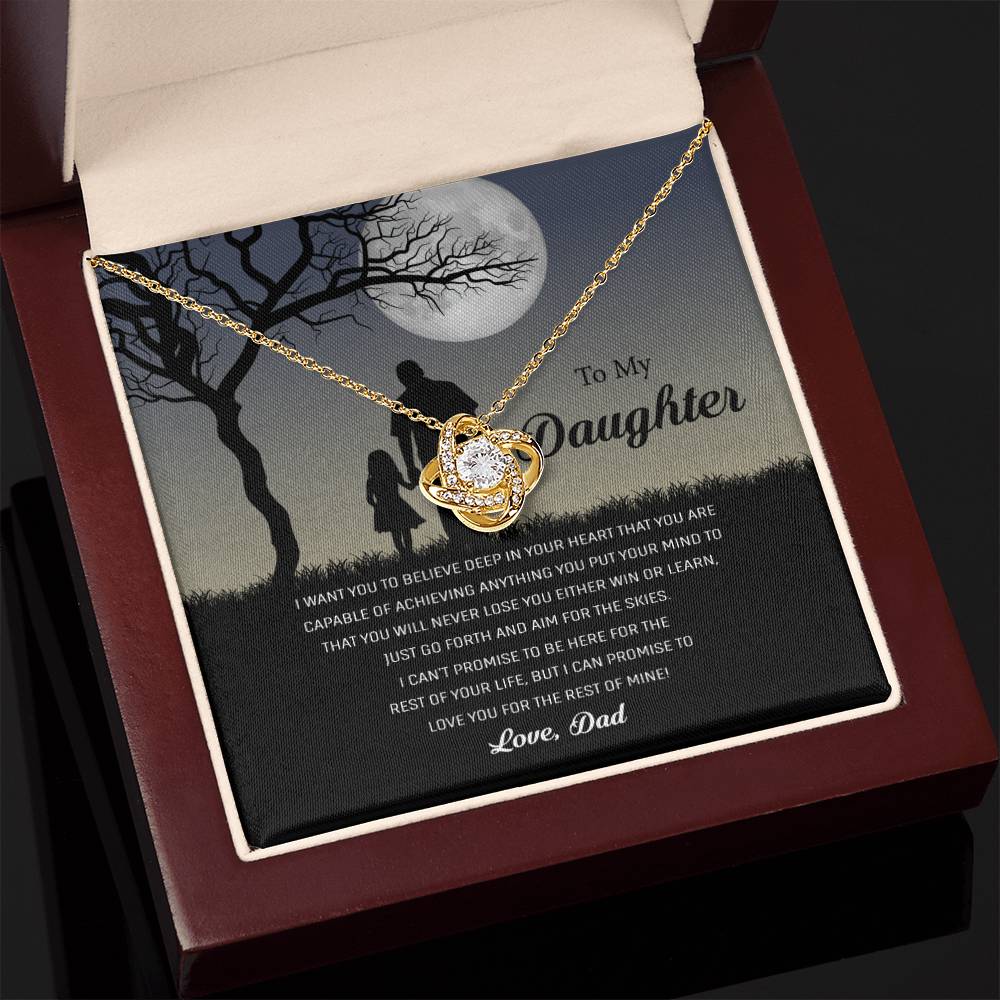 To My Daughter | Believe You Are Capable of Achieving Anything | Love Knot Necklace