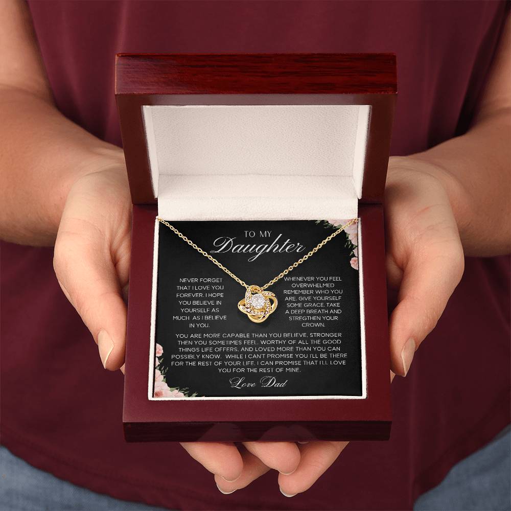To My Daughter | Never Forget | Love Knot Necklace