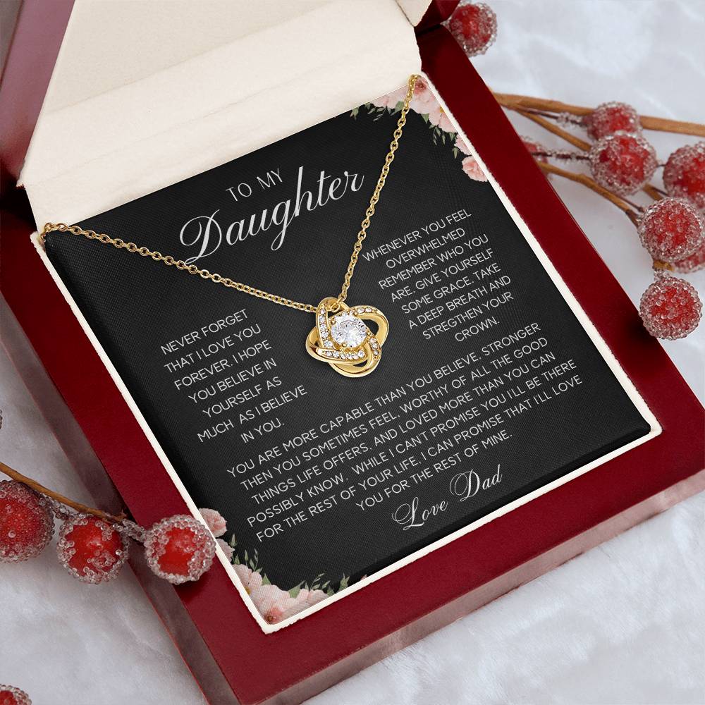 To My Daughter | Never Forget | Love Knot Necklace