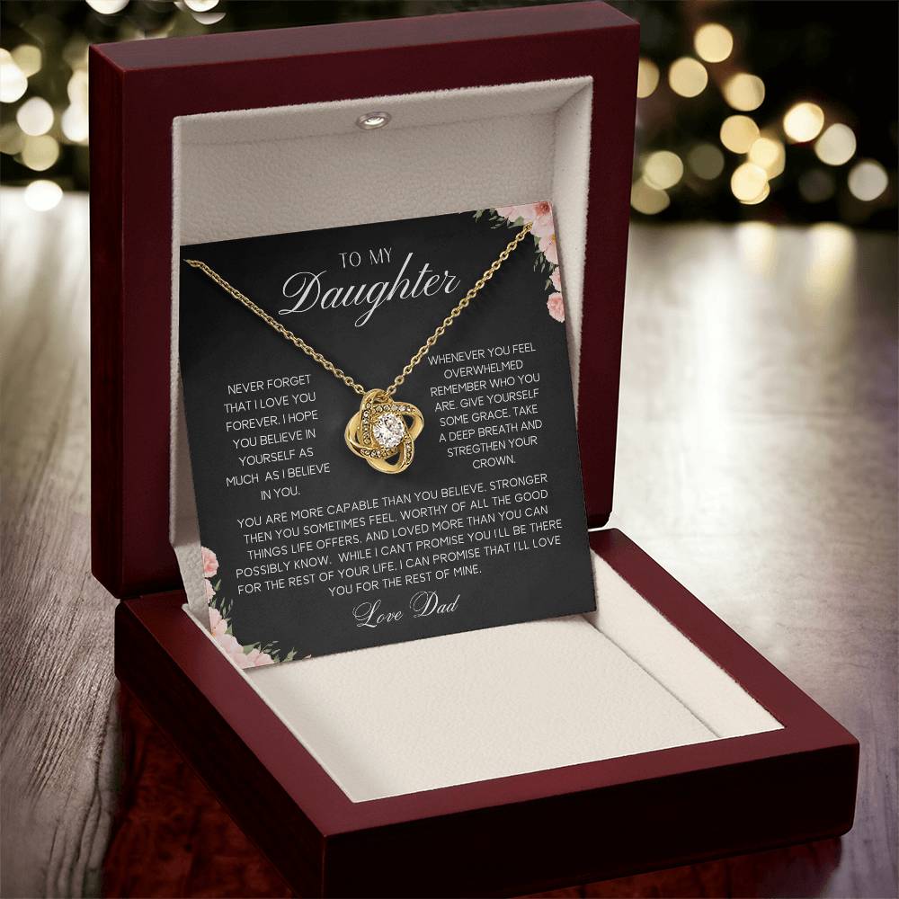 To My Daughter | Never Forget | Love Knot Necklace
