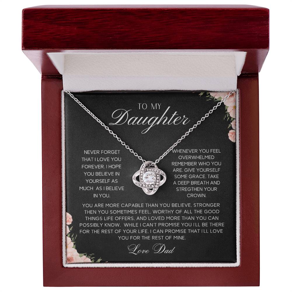 To My Daughter | Never Forget | Love Knot Necklace