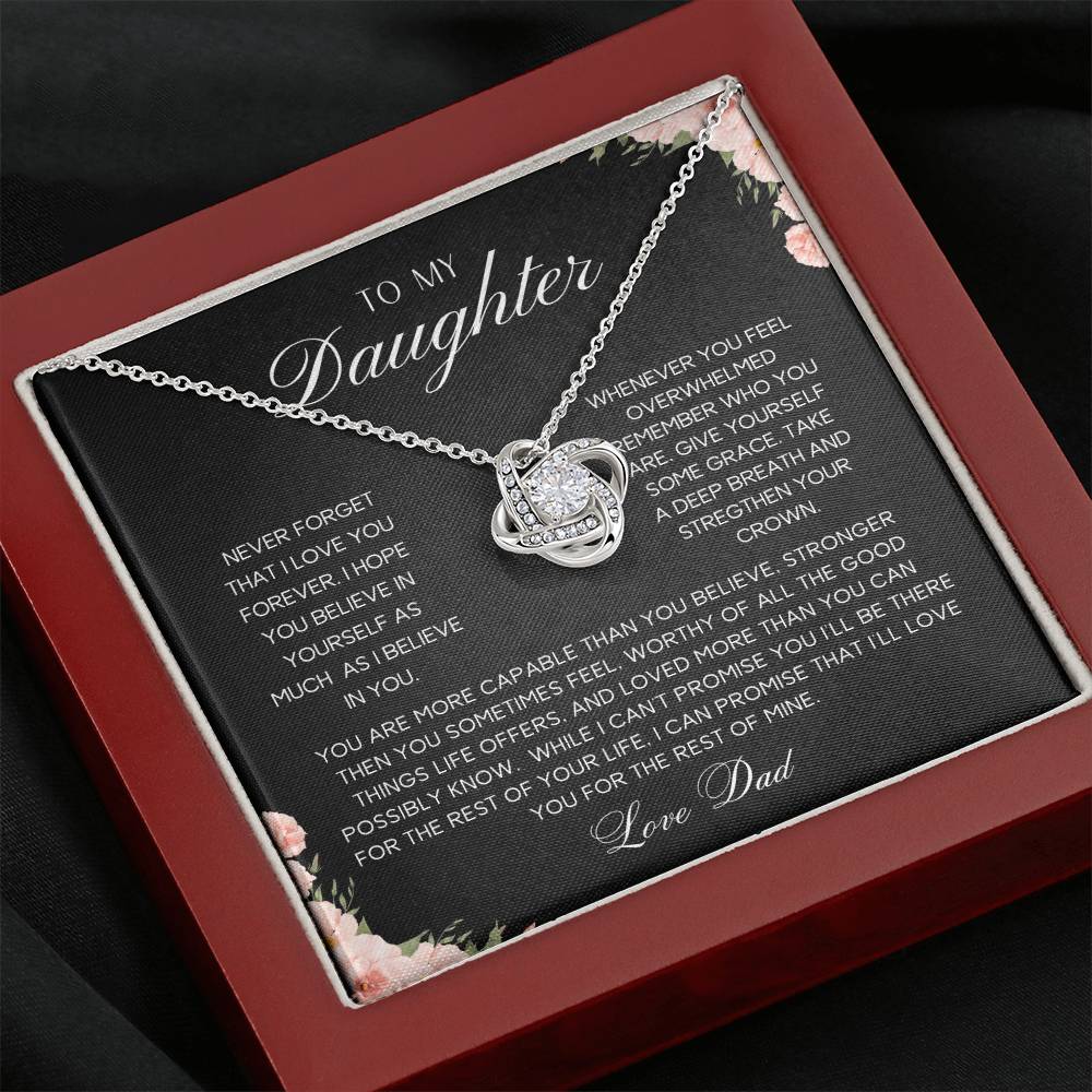 To My Daughter | Never Forget | Love Knot Necklace