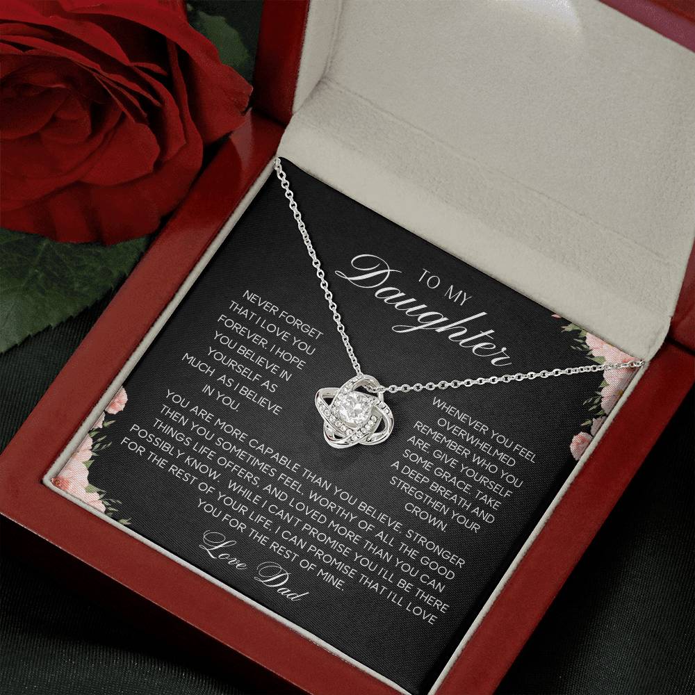 To My Daughter | Never Forget | Love Knot Necklace