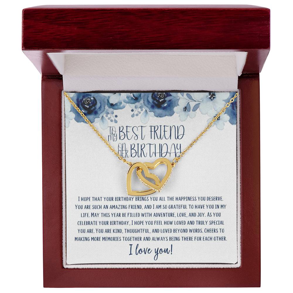 To My Best Friend | Happy Birthday | Truly Special | Interlocking Heart Necklace