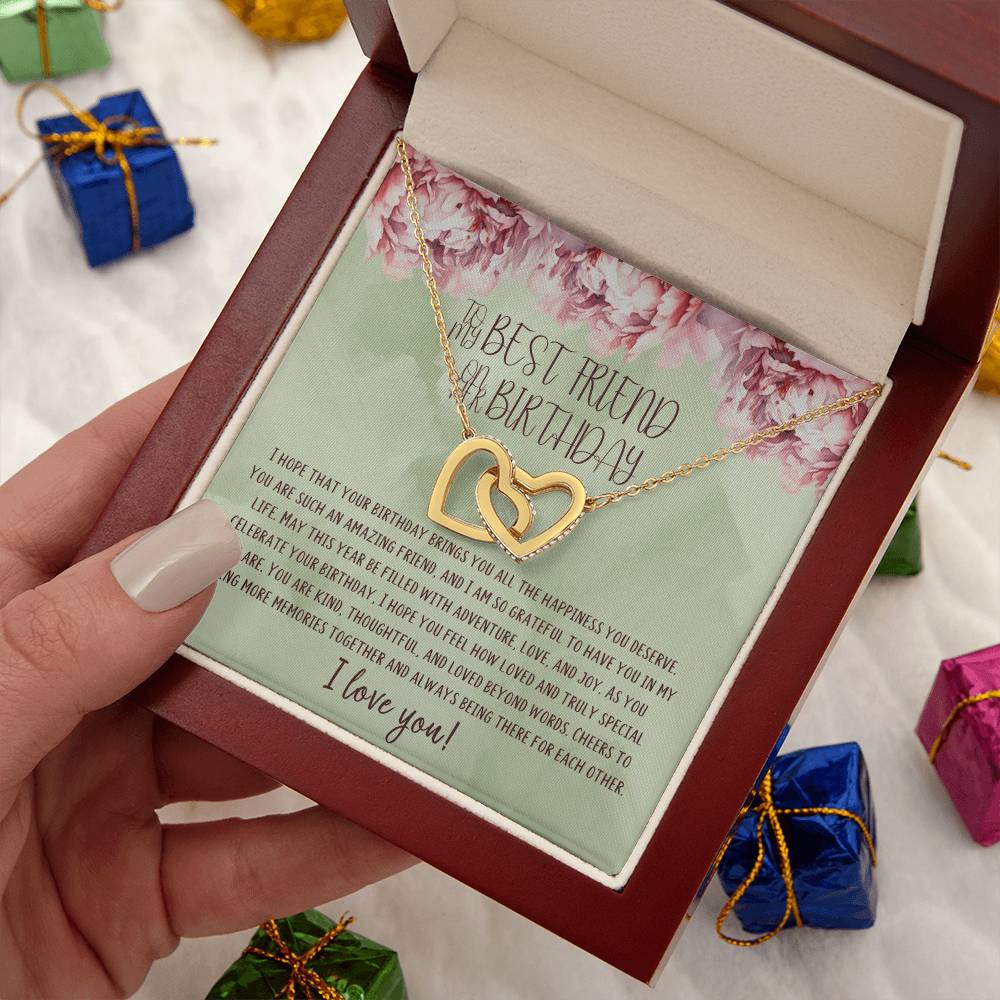 To My Best Friend | Happy Birthday | Truly Special | Interlocking Heart Necklace