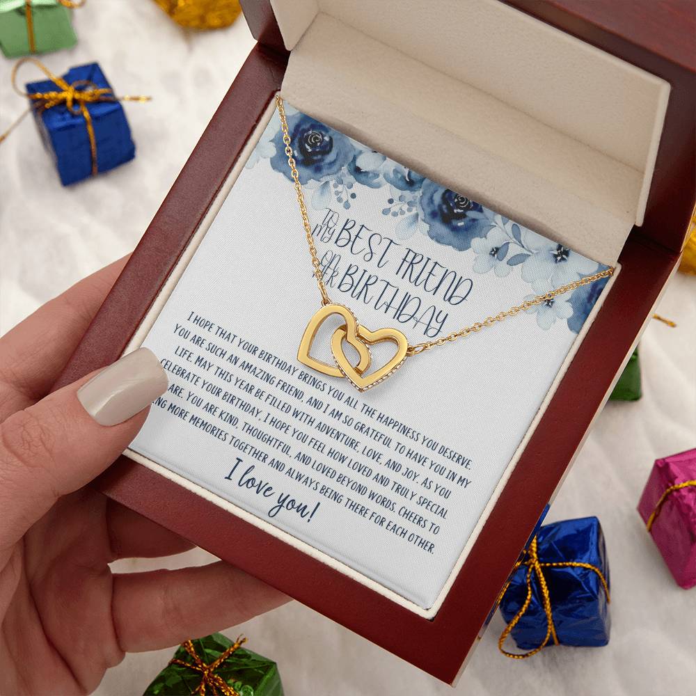To My Best Friend | Happy Birthday | Truly Special | Interlocking Heart Necklace
