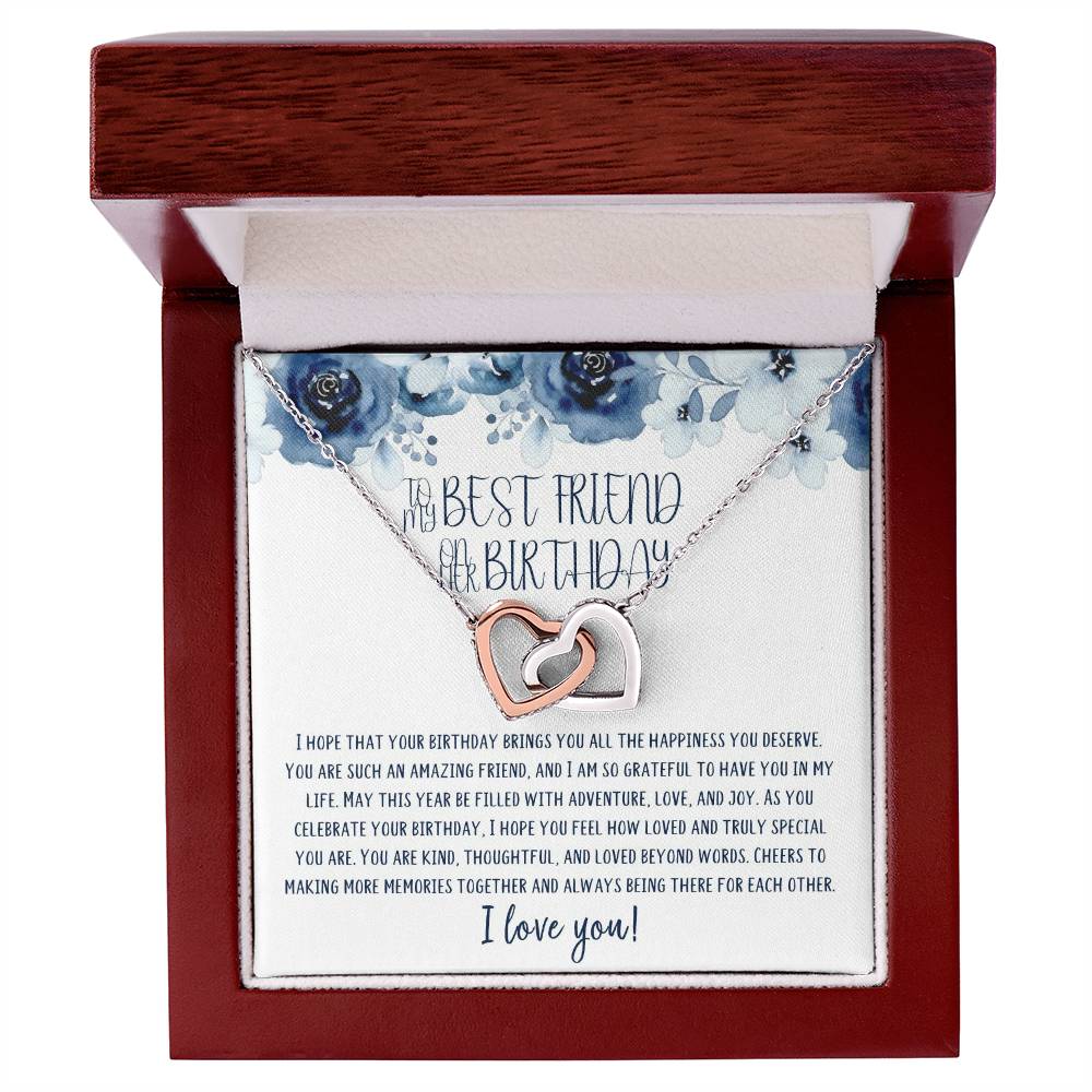 To My Best Friend | Happy Birthday | Truly Special | Interlocking Heart Necklace