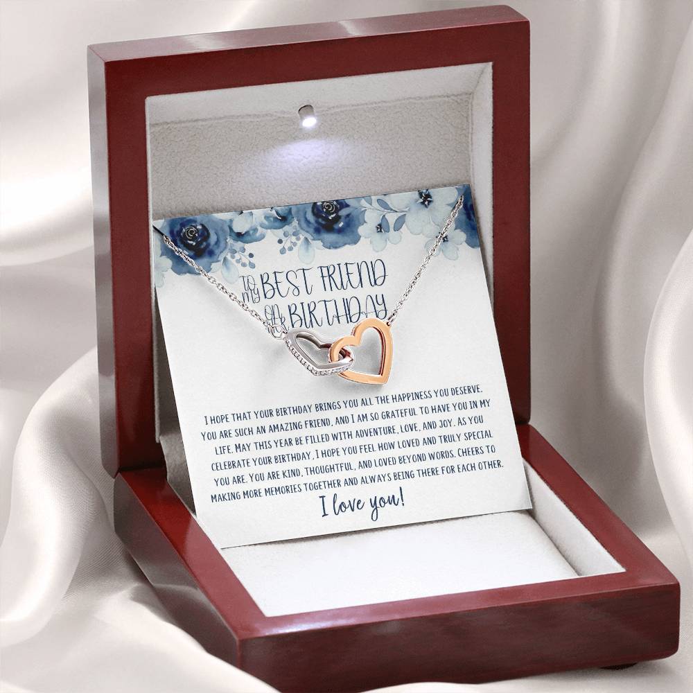 To My Best Friend | Happy Birthday | Truly Special | Interlocking Heart Necklace
