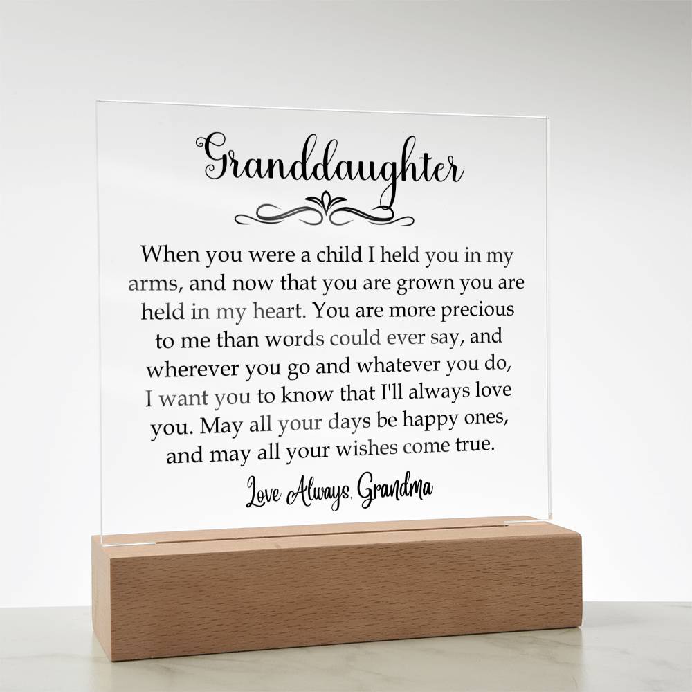 To My Granddaughter | May your Wishes Come True | Grandmother Keepsake