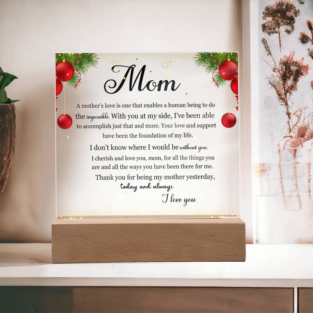 A Mother's Love & Support | Cherished | Acrylic Keepsake