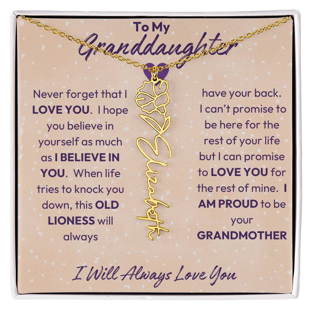 My Granddaughter | I will Always Love you | Birth Flower | 18K Gold Finish