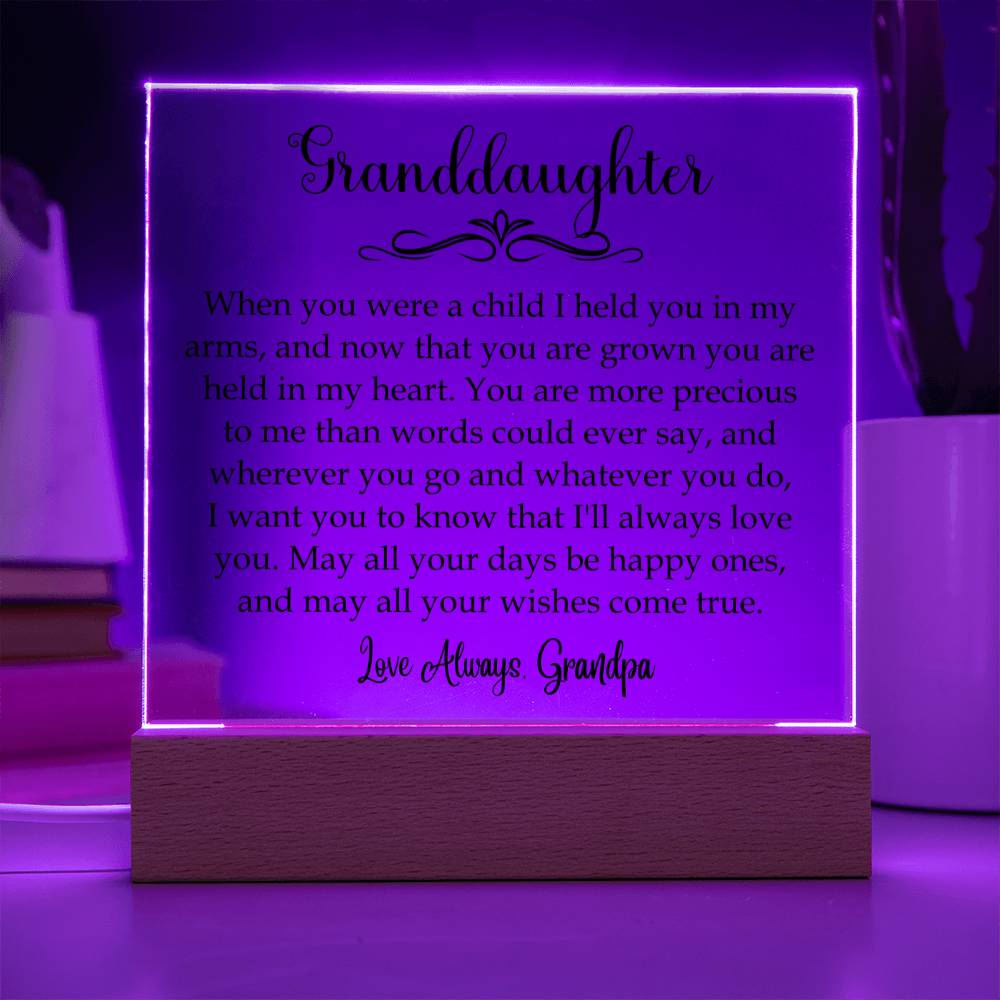 To My Granddaughter | More Precious Than Words | Keepsake From Grandpa