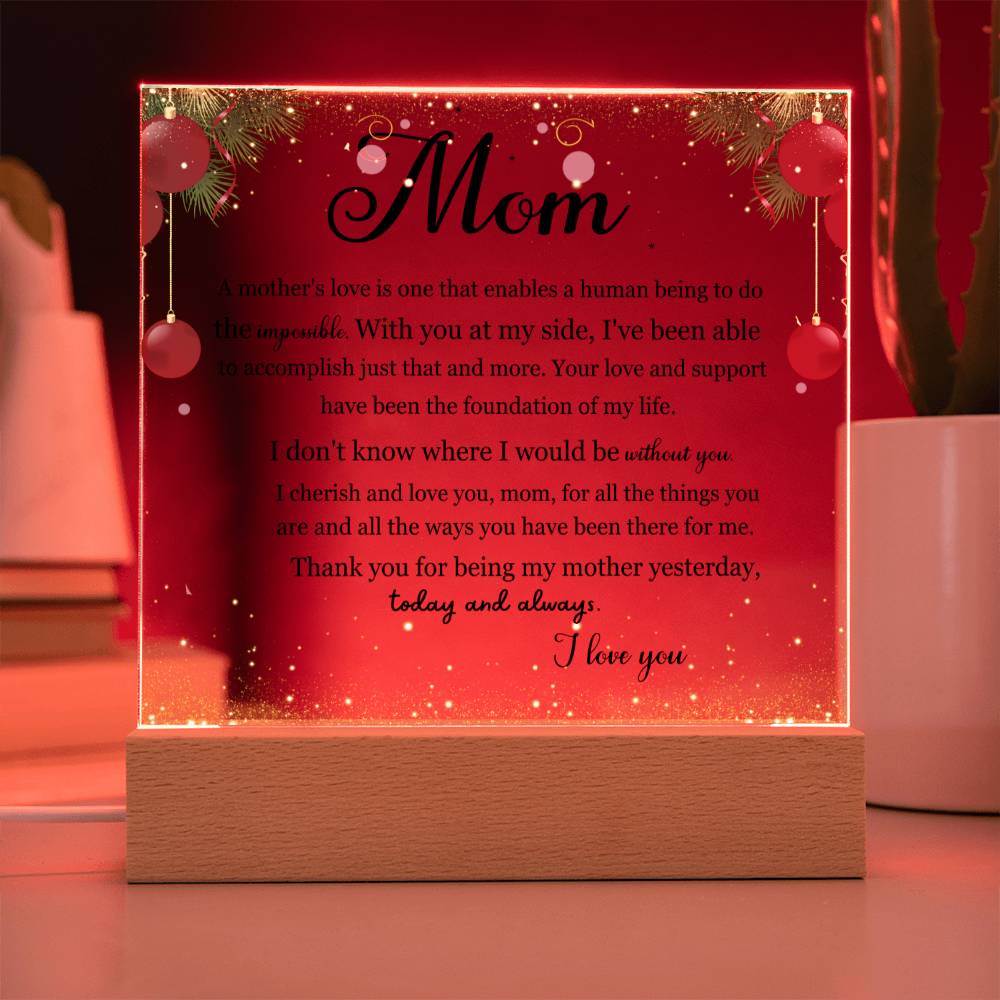 A Mother's Love & Support | Cherished | Acrylic Keepsake