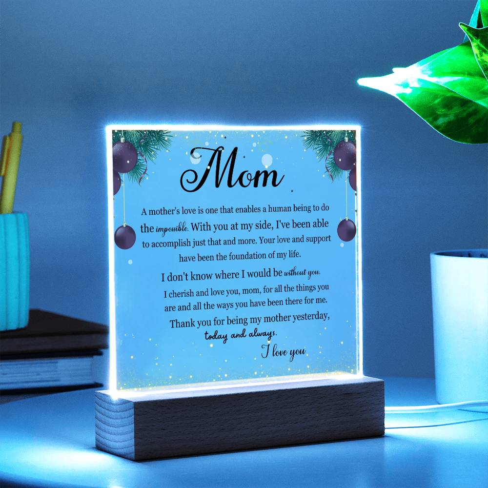A Mother's Love & Support | Cherished | Acrylic Keepsake