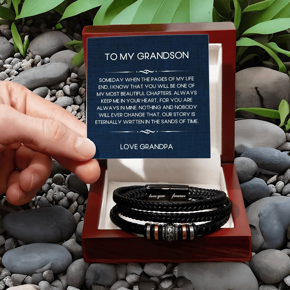 To My Grandson | Grandpa | Someday | Love You Forever Bracelet