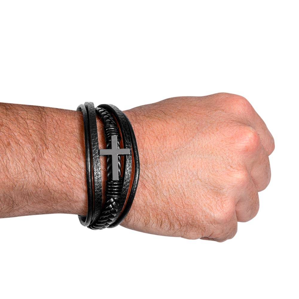 To My Husband | The Source of Joy and Love | Men's Cross Bracelet