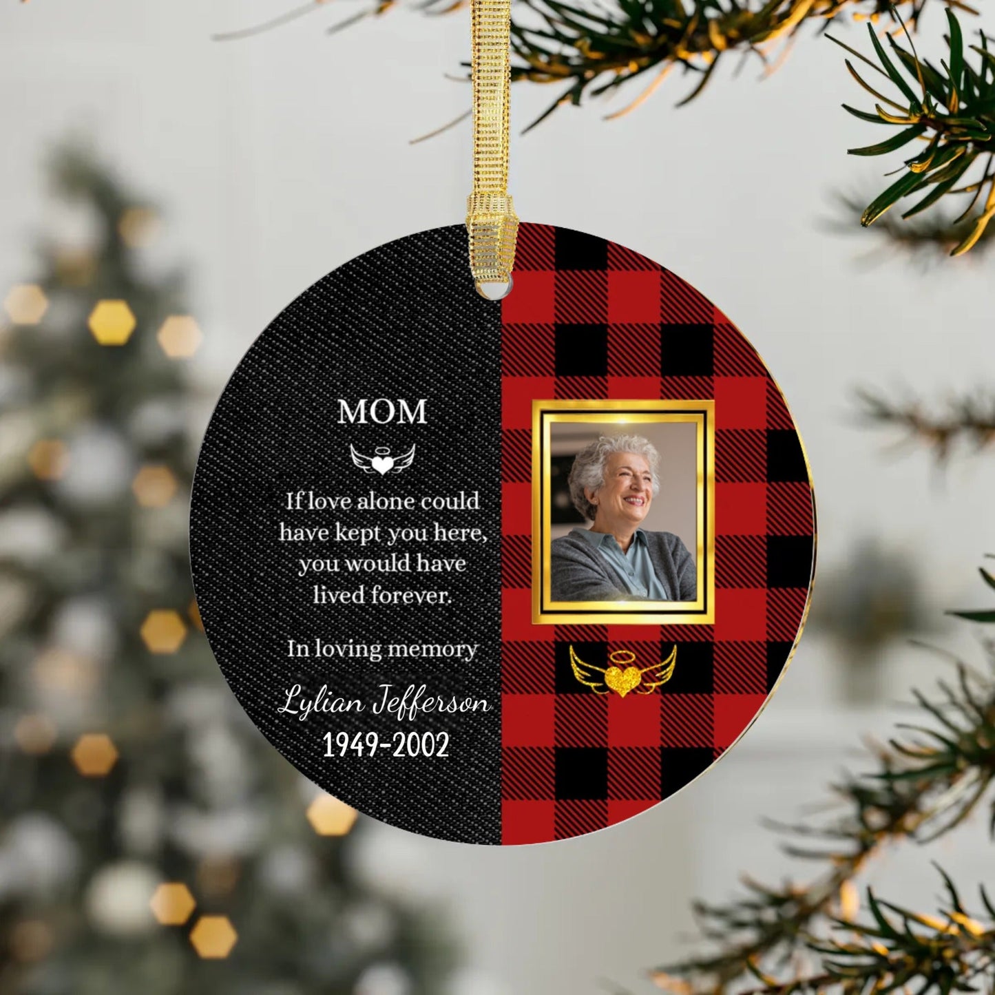 Mom, Memorial Ornament| Forever In Our Hearts | Personalized Acrylic Ornament
