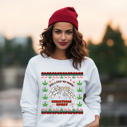 ROLLING UP CHRISTMAS | UGLY CHRISTMAS SWEATER | UNISEX SWEATSHIRT