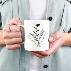 Determination in Every Brew | "Keep Going" | Artisan Flower Coffee Mug