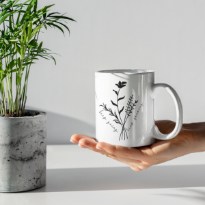 Determination in Every Brew | "Keep Going" | Artisan Flower Coffee Mug