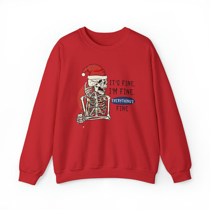 IT'S FINE, I'M FINE SKELTON LIGHTS | UNISEX CHRISTMAS SWEATSHIRT