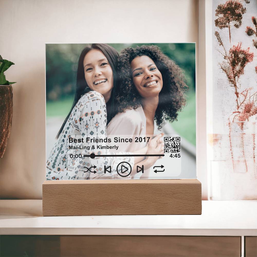 Best Friends Since | Personalized Song Plaque | Wooden Base