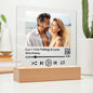 Eternalize Your Love Story | Custom Acrylic Song Plaque | LED Wood Base