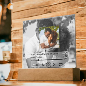 Your Love Story's Melody | Custom Acrylic Song Plaque |LED Wood Base