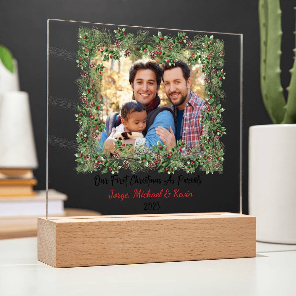 OUR FIRST CHRISTMAS AS PARENTS | LGBTQ PERSONALIZED ACRYLIC KEEPSAKE