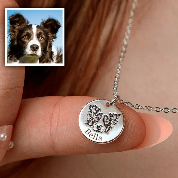 Precious Paws Pendant | Pet Portrait Necklace | Forever Loved