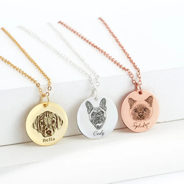 Precious Paws Pendant | Pet Portrait Necklace | Forever Loved