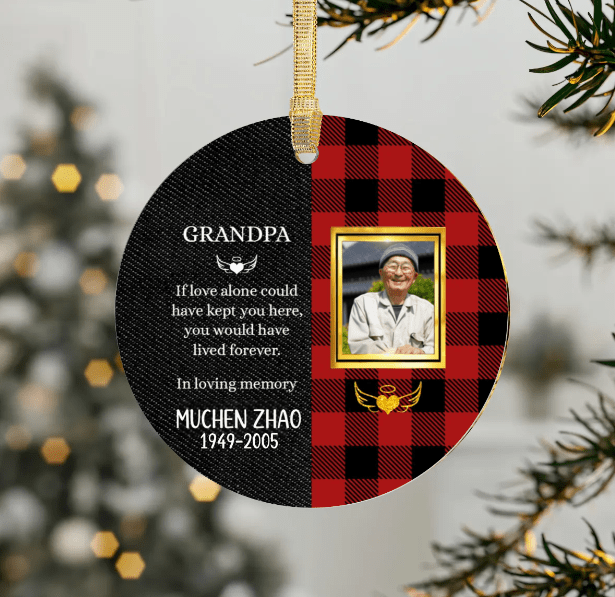 Dad, Memorial Ornament | Forever in Our Hearts | Personalize Christmas Ornament