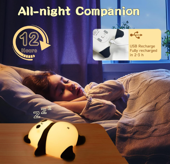 CuddleCritters | LED Night Light | Rechargable Lamp | 3-Level Dimmable Settings