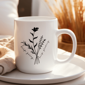 Determination in Every Brew | "Keep Going" | Artisan Flower Coffee Mug