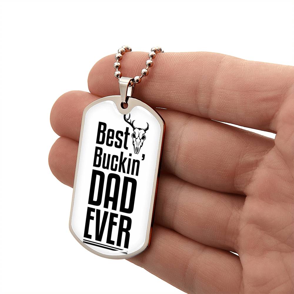 Best Dad Ever | Engraved Dog Tag Necklace