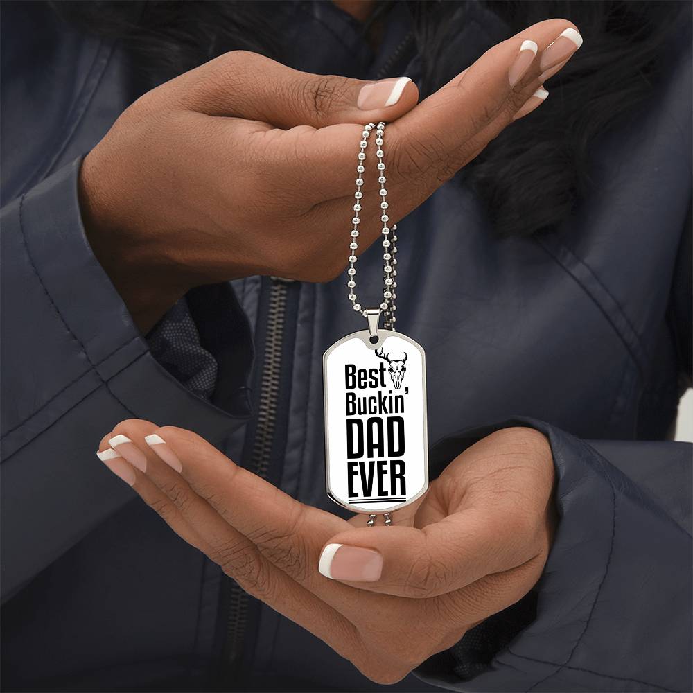 Best Dad Ever | Engraved Dog Tag Necklace