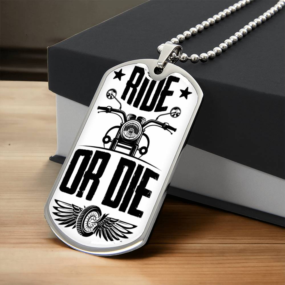 Ride or Die | Motorcycle Dog Tag | Biker Dad