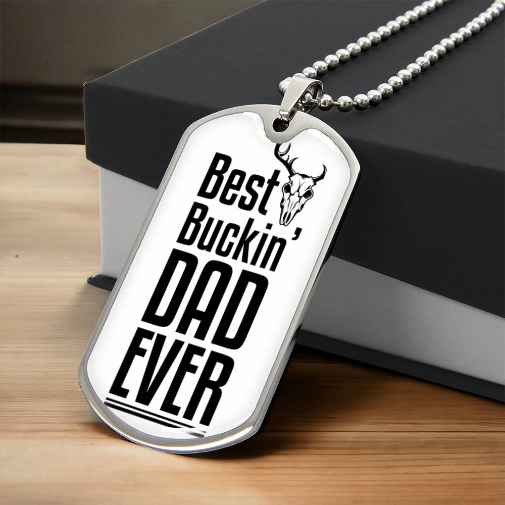 Best Dad Ever | Engraved Dog Tag Necklace