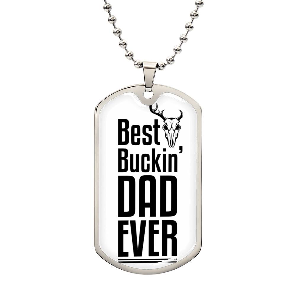 Best Dad Ever | Engraved Dog Tag Necklace