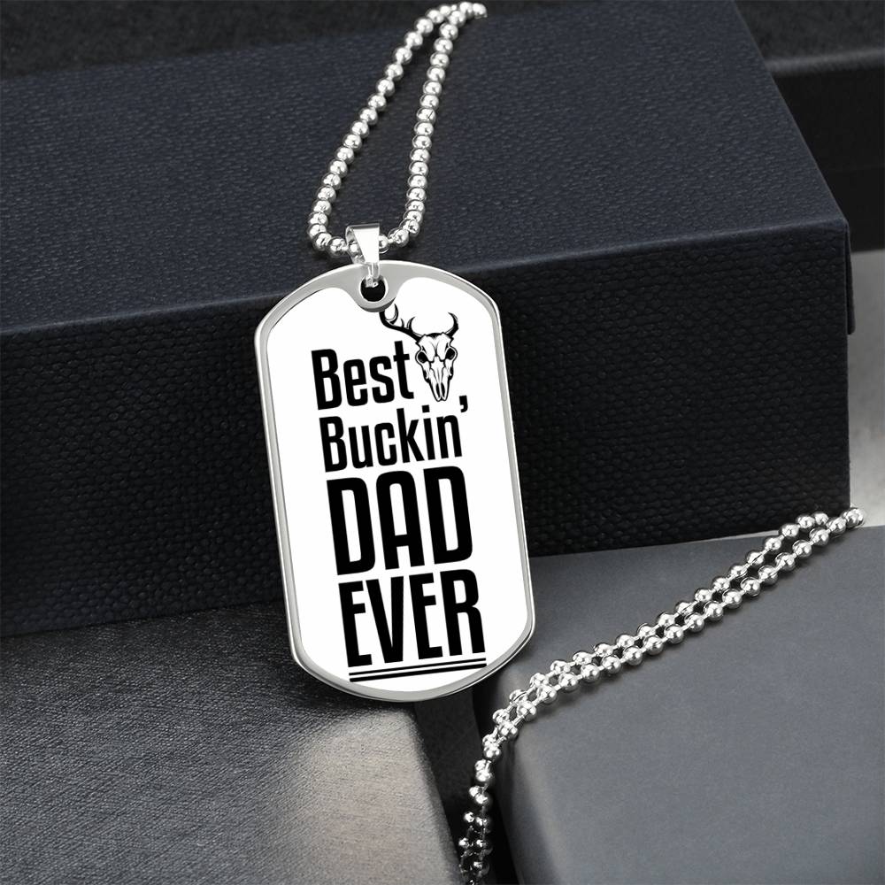 Best Dad Ever | Engraved Dog Tag Necklace