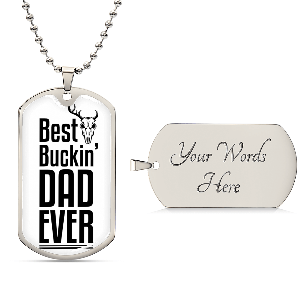 Best Dad Ever | Engraved Dog Tag Necklace