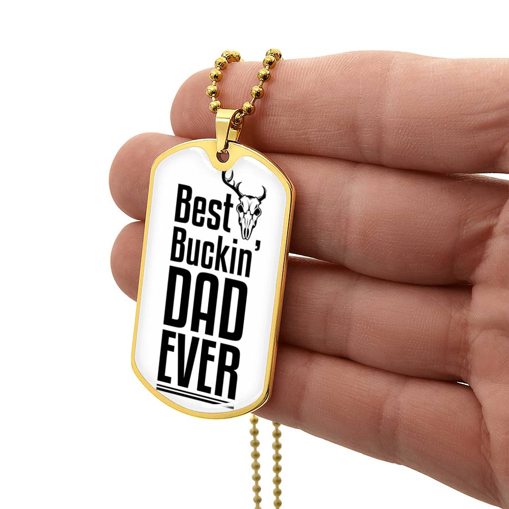 Best Dad Ever | Engraved Dog Tag Necklace